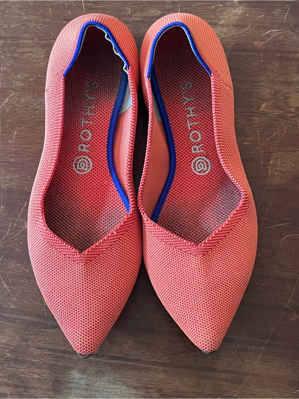 Rothy's The Point Flats in Coral/Orange - Picture 10 of 14